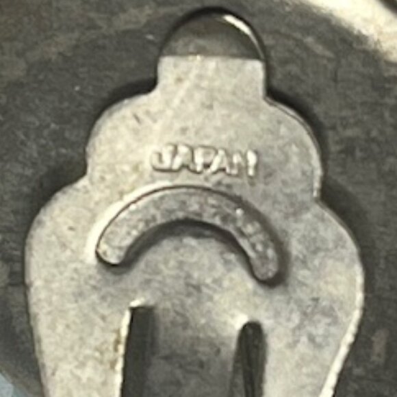 VTG Blue Faux Pearl Cluster Clip On Earrings Japan Silver Tone 1" - Picture 12 of 15